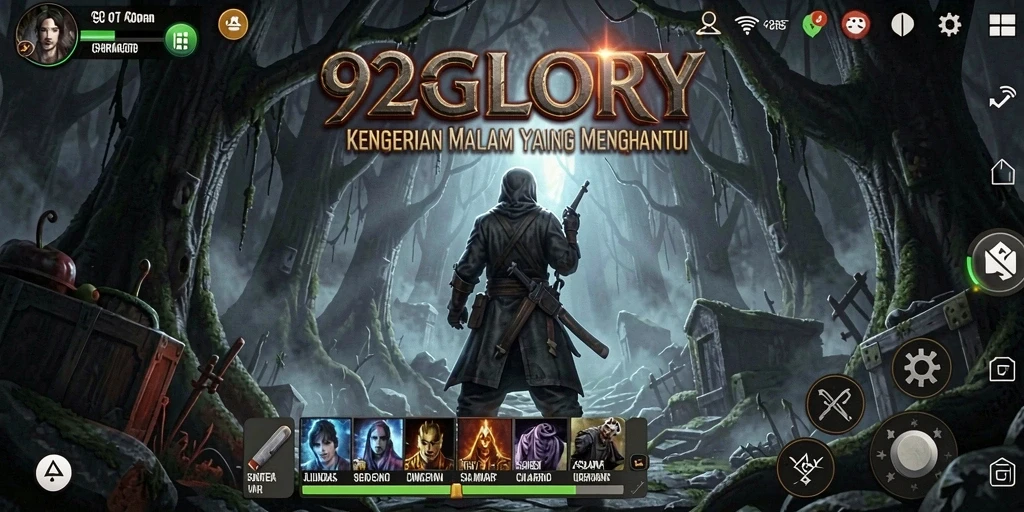 Screenshot gameplay menampilkan kengerian mencekam dalam 92GLORY.