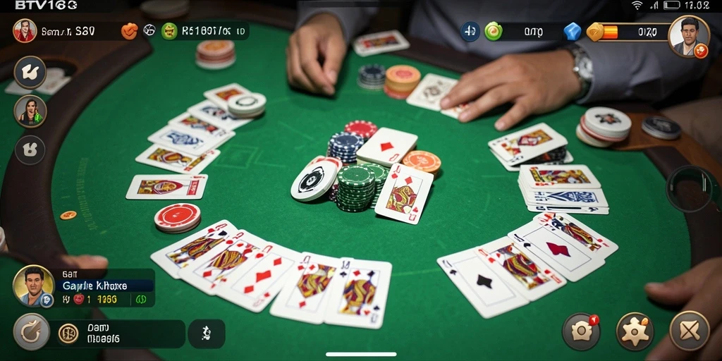 Screenshot utama BTV168 menampilkan gameplay Gaple yang seru.