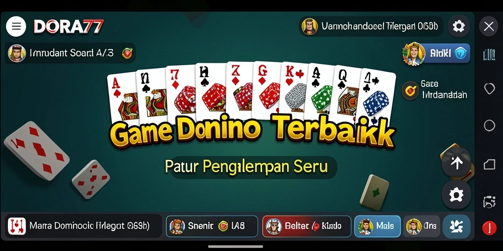 Screenshot utama DORA77 menampilkan gameplay Domino yang seru dan interaktif.