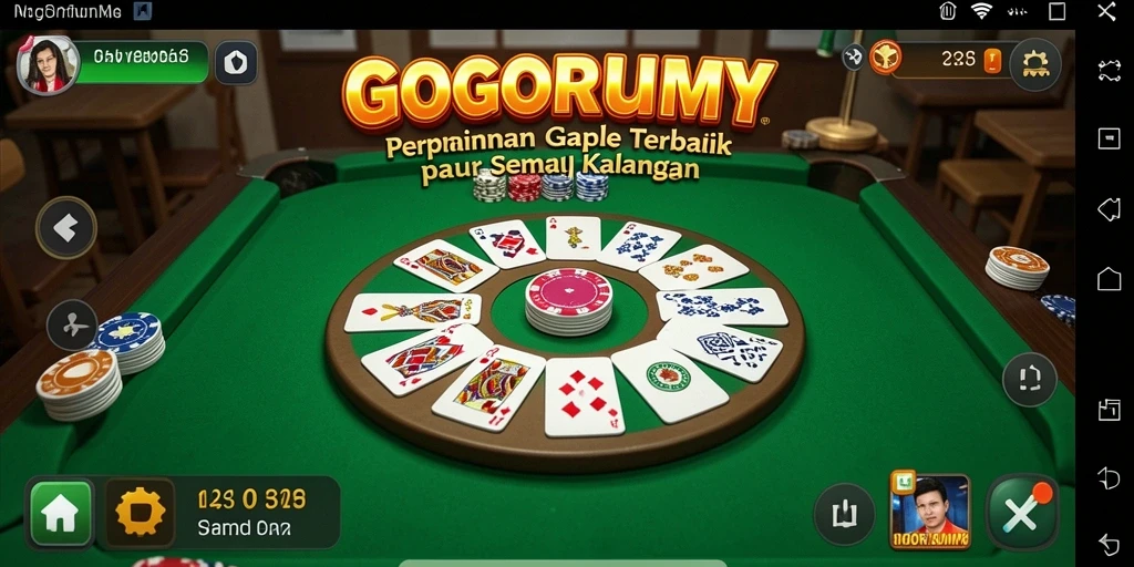Screenshot gameplay GOGORUMMY dengan suasana bermain Gaple yang seru.