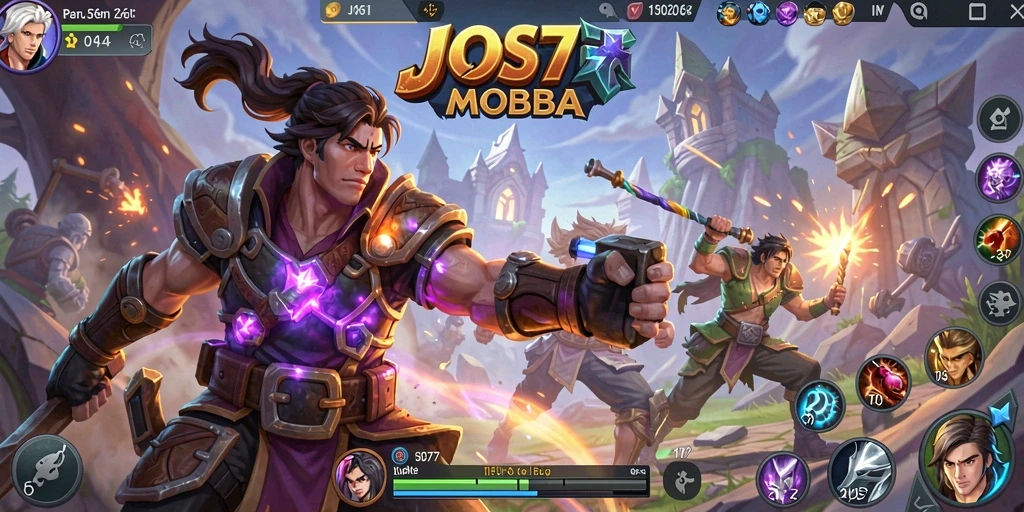 Tampilan gameplay MOBA yang mendebarkan di JOS77.