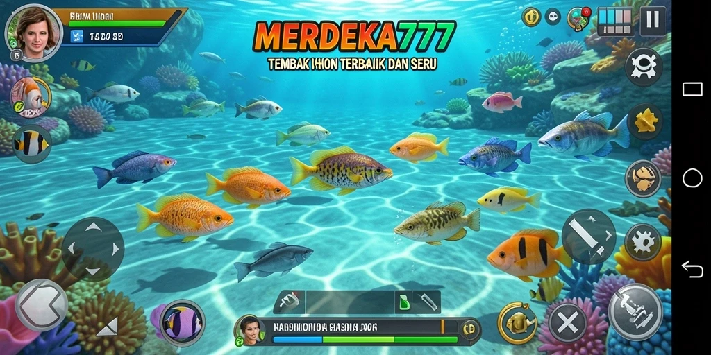 Tampilan screenshot dari gameplay seru Tembak Ikan di MERDEKA777.
