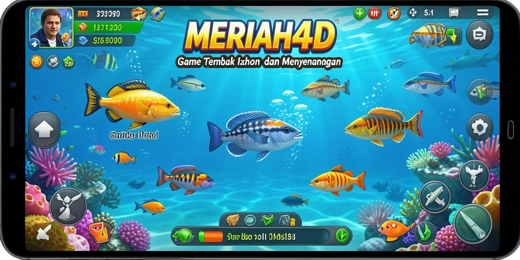 Tangkapan layar utama MERIAH4D menampilkan aksi seru menembak ikan.