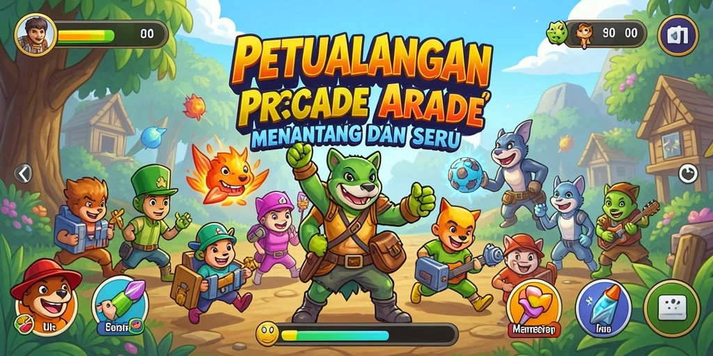 Screenshot PPRRYY menampilkan gameplay seru dengan tantangan Arcade.