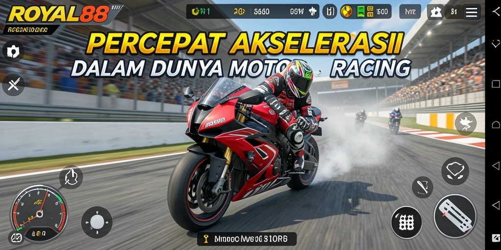 Gameplay seru dalam permainan Motor Racing ROYAL88.