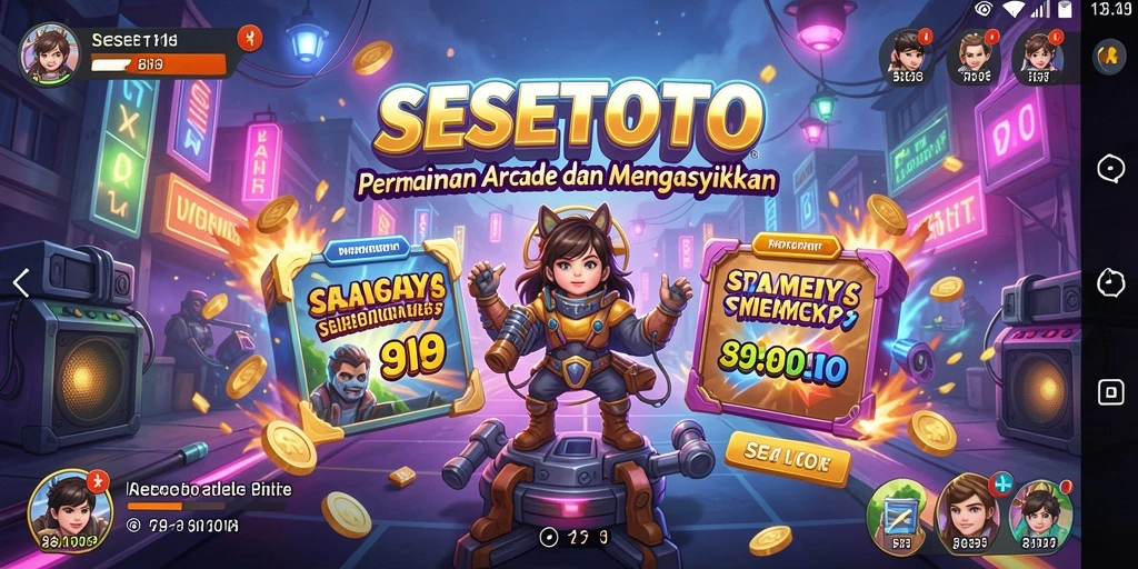 Tangkapan layar gameplay SESETOTO yang menampilkan keseruan permainan Arcade.
